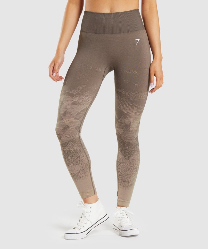 Women\'s Gymshark Adapt Ombre Seamless Leggings Brown | CA N73A50